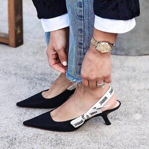 Dior J'Adior Black Slingback Pumps